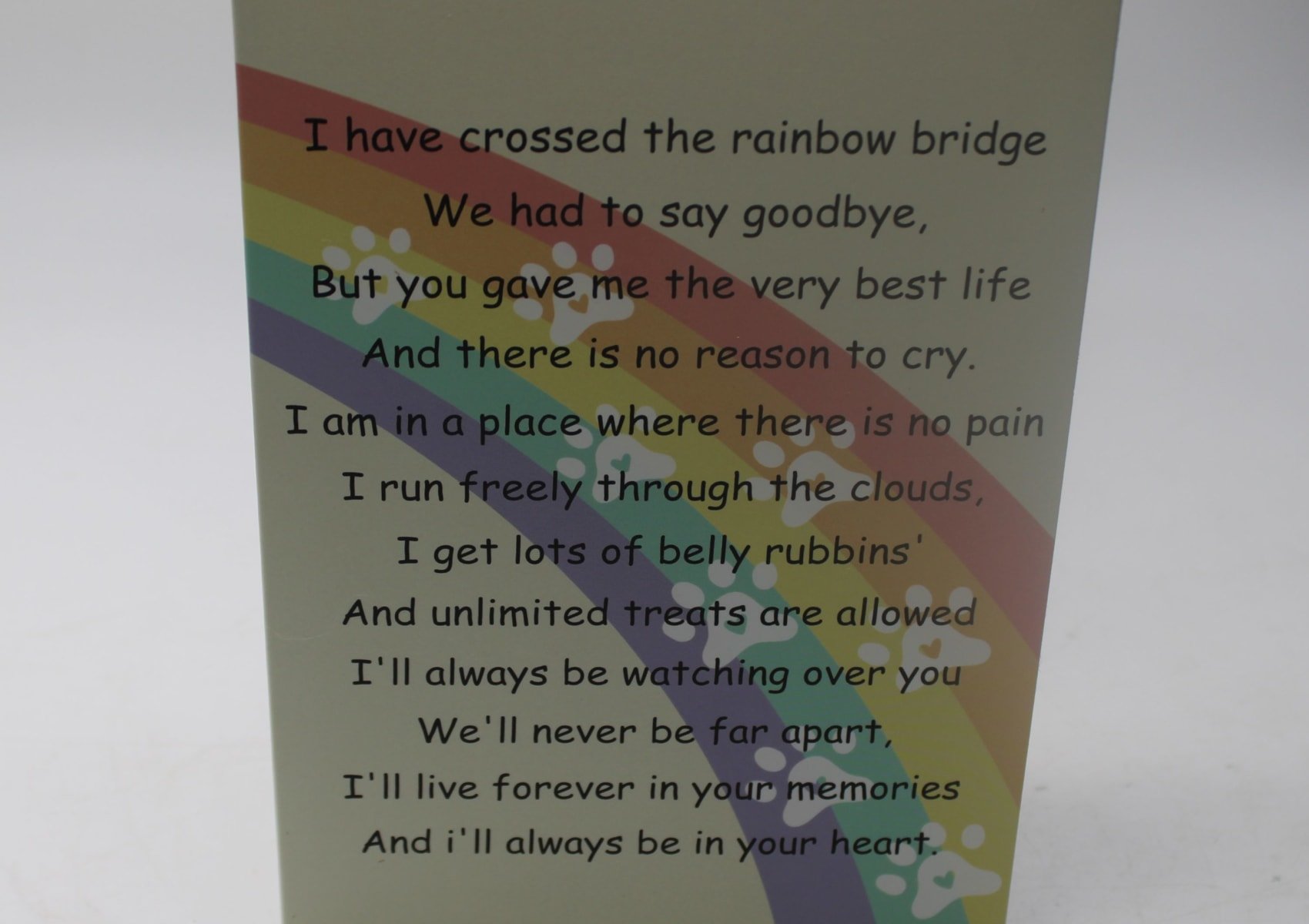 Rainbow Bridge Card With A message From Your Dog