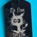 Im Fine everything is fine oblong keyring for sale at Yorkshire Cat Rescue