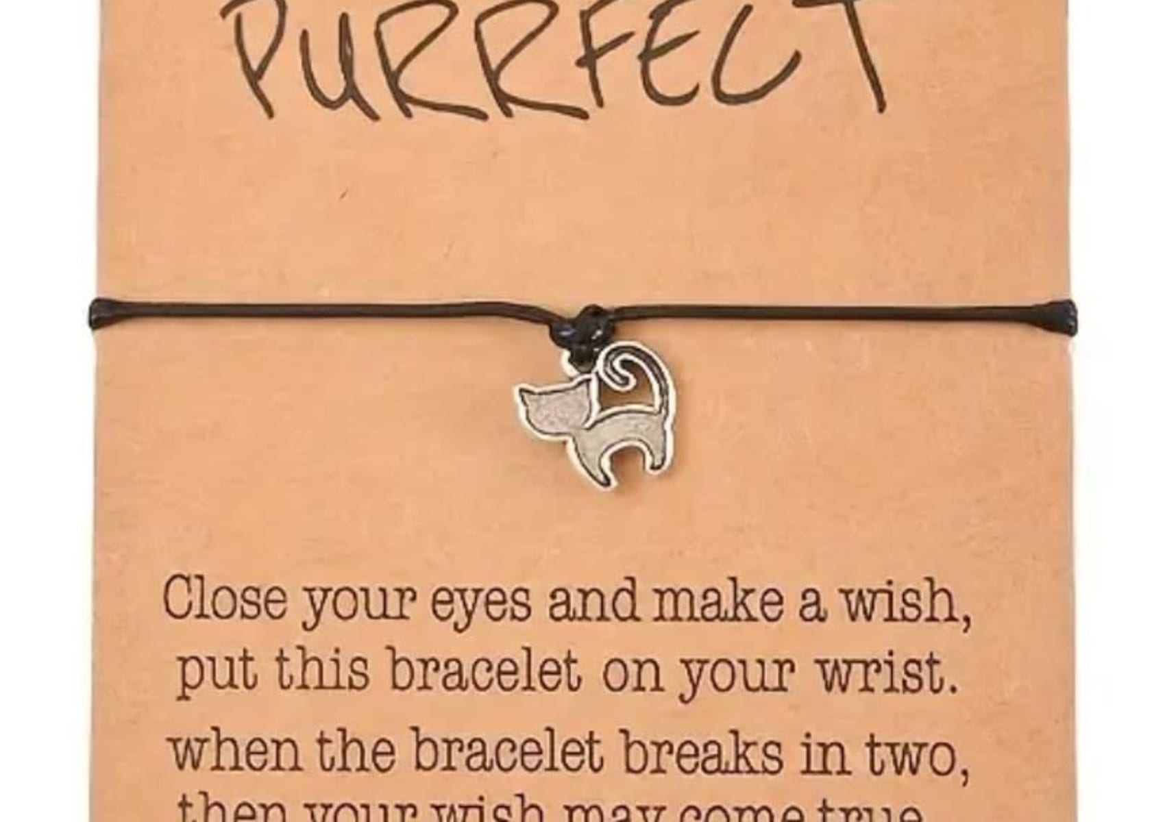Wish bracelet with cat charm on sale at Yorkshire Cat Rescue