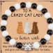 Black and white beads with cat head bracelet on sale at Yorkshire Cat Rescue