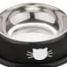 Black and silver metal cat food bowl on sale at Yorkshire Cat Rescue