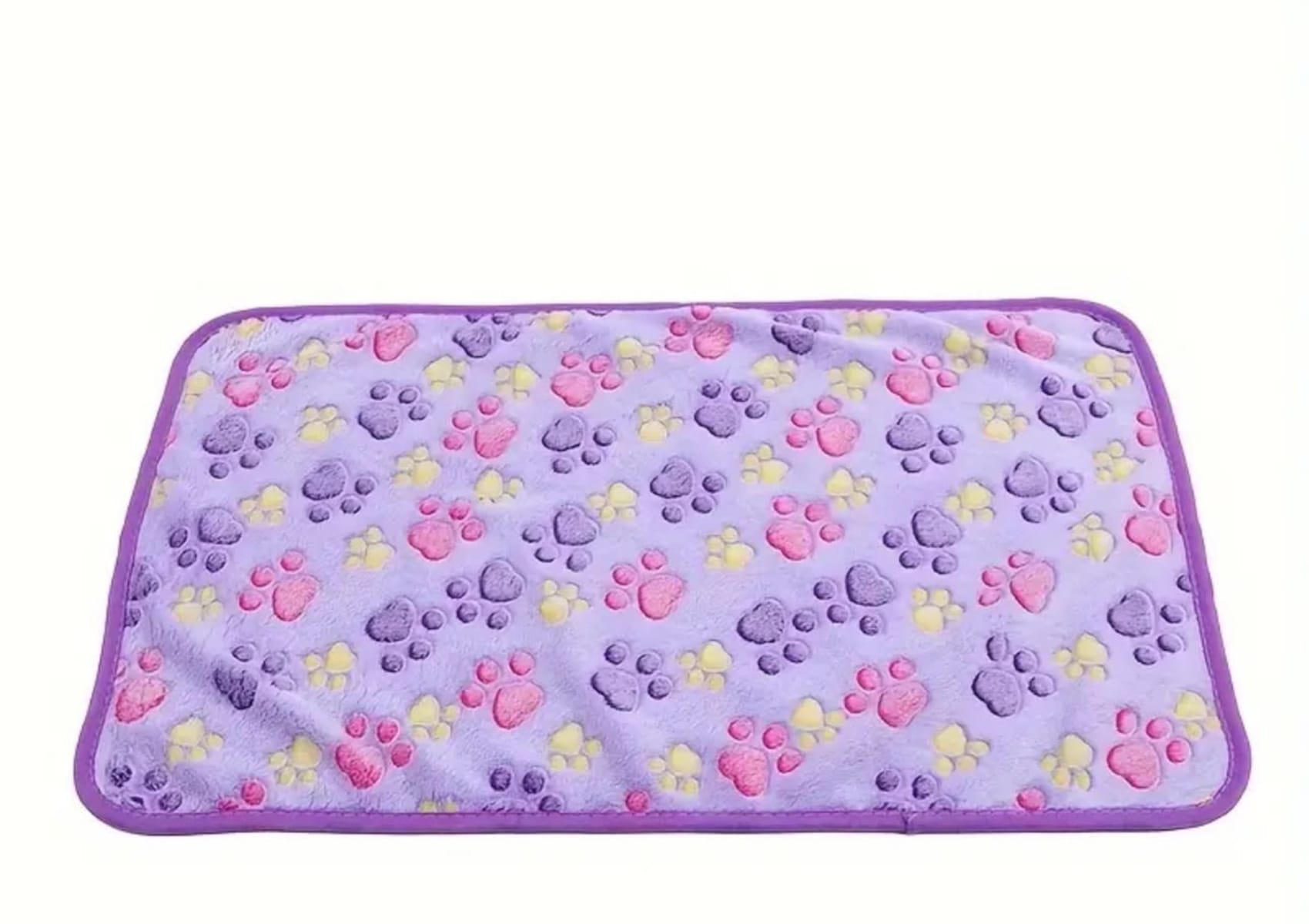 Soft snuggly purple paw print pattern blanket for your cat or dog