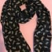 Black scarf with brown cats for sale at Yorkshire Cat Rescue