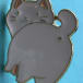 White cat butt pin badge for sale at Yorkshire Cat Rescue