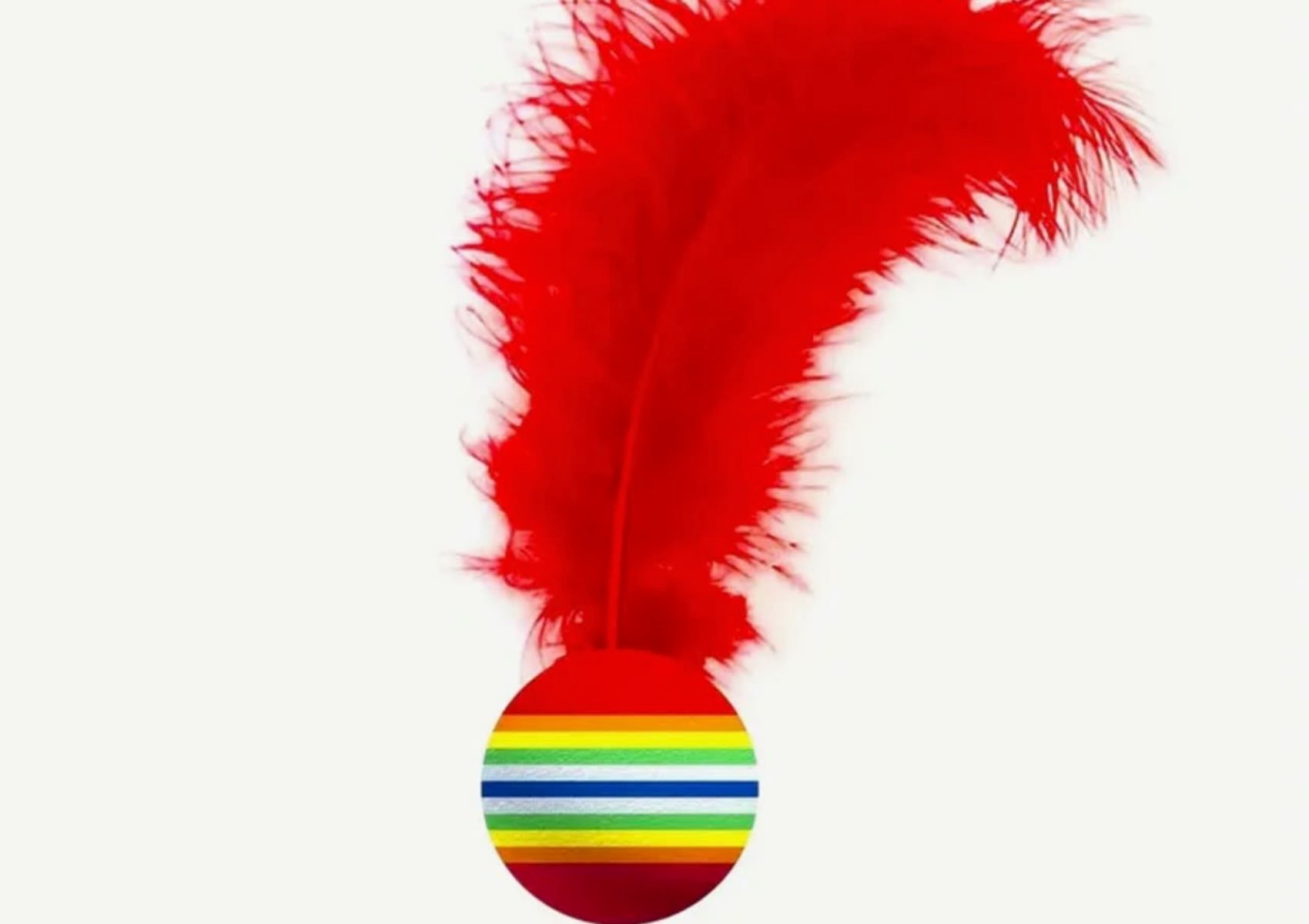 A feather and ball cat toy to amuse your kitten or cat