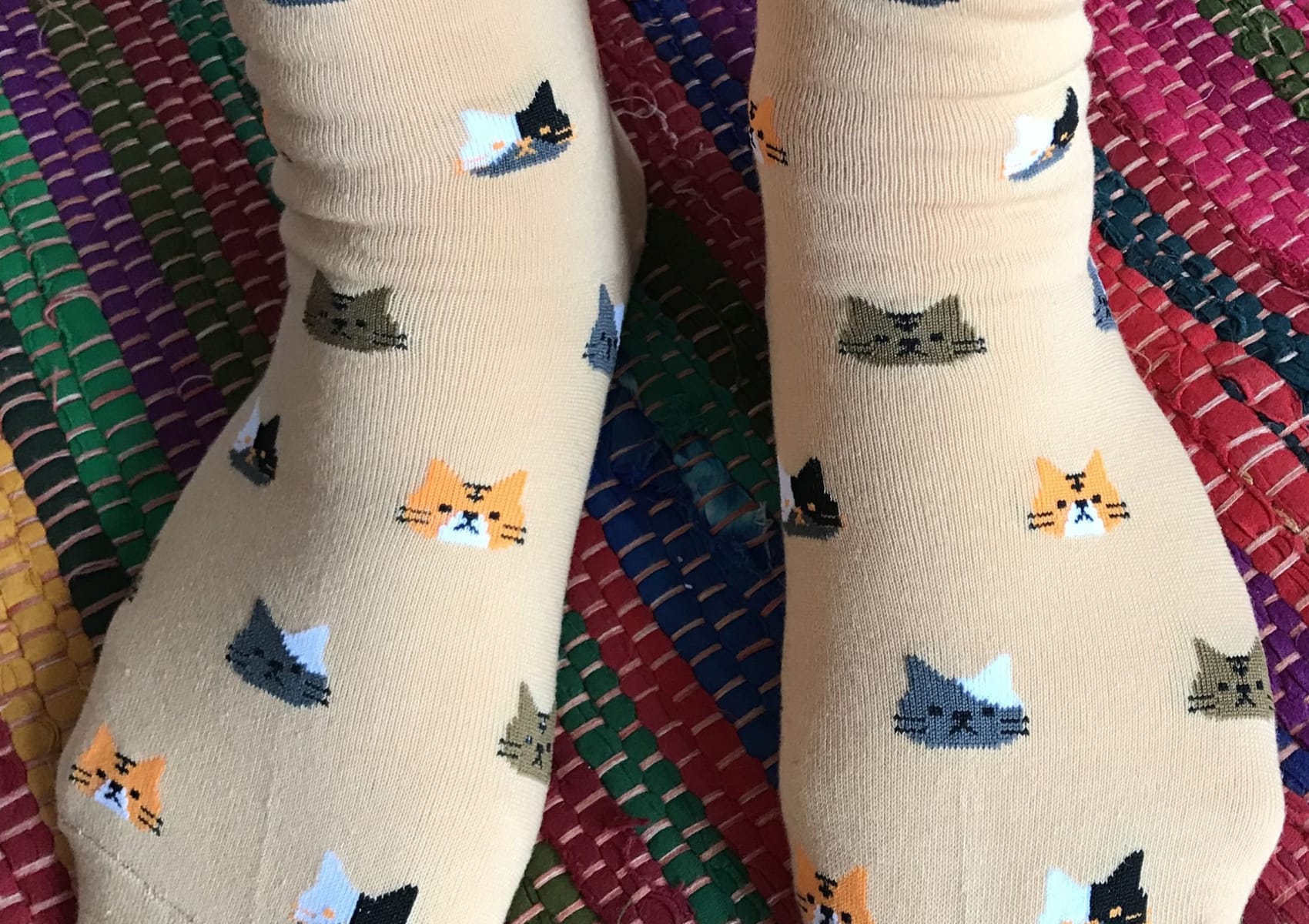 Marmalade ladies' short sock with cat heads