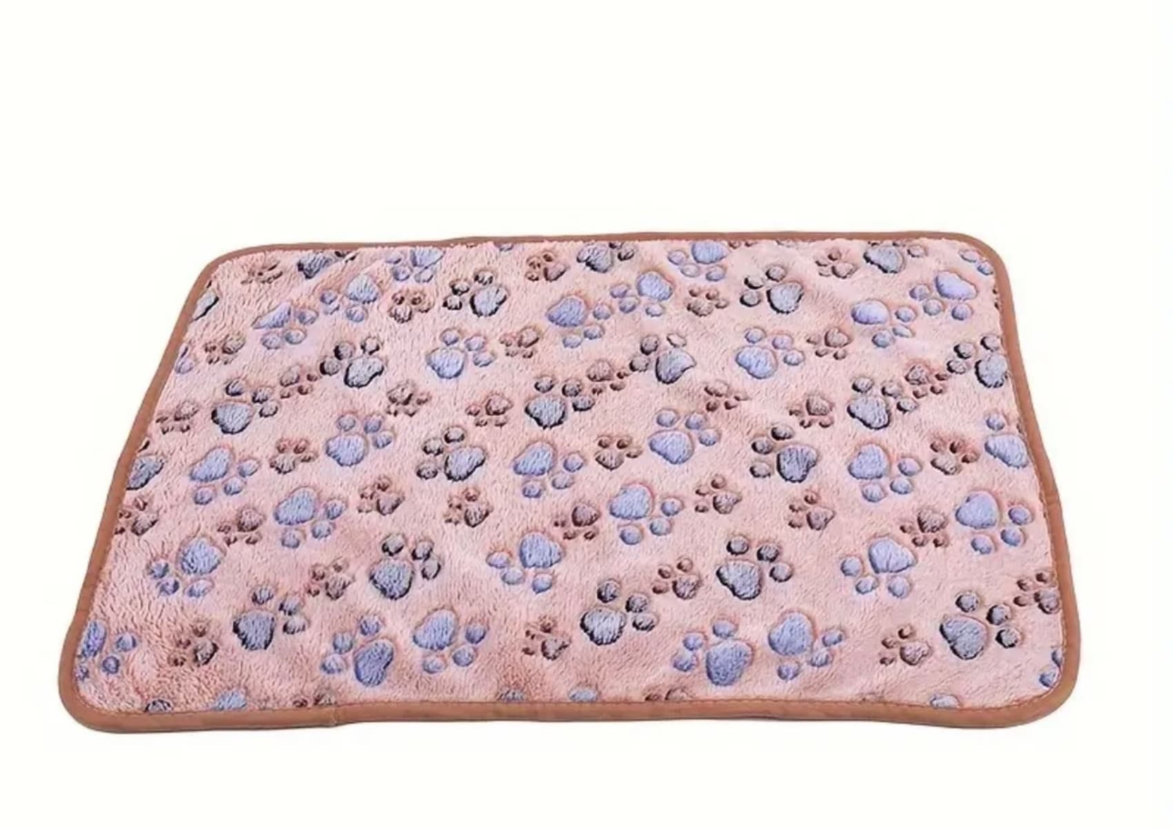 Soft snuggly peach paw print pattern blanket for your cat or dog